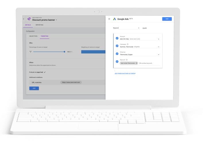 Soluções de personalização e testes A/B para sites – Google Optimize